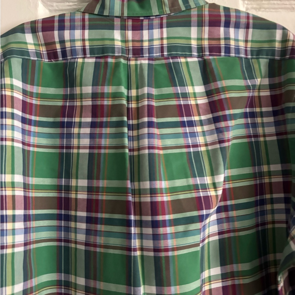 RALPH LAUREN Oxford Plaid Long Sleeve Button Up Shirt Mens XL Preppy Casual - Picture 5 of 7